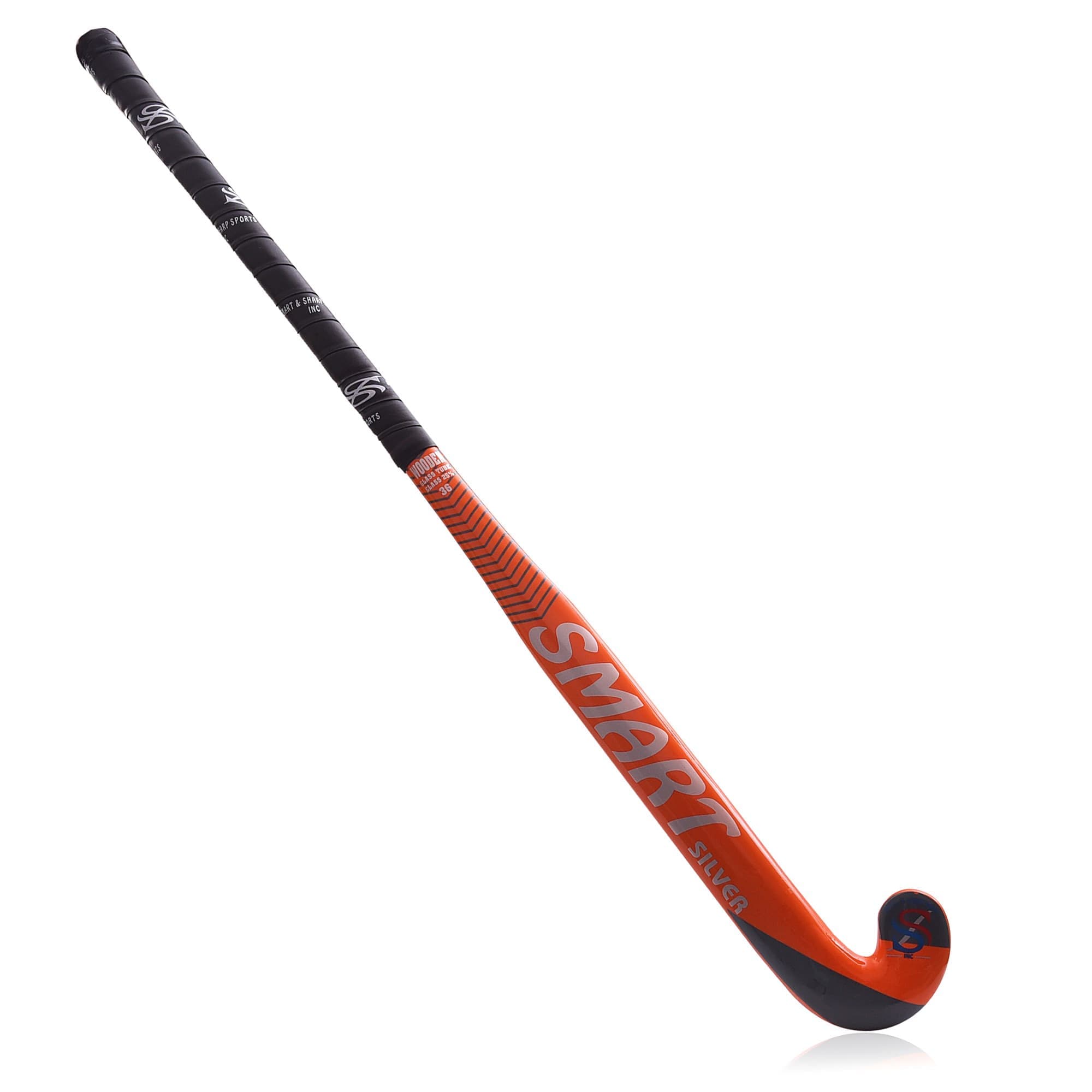 09 Smart Silver Hockey Stick, 36 Inches, Orange , Composite Slim Handle - Image 1